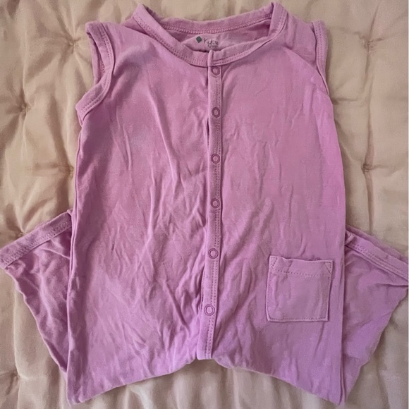 Kyte baby sleeveless snap romper-pink-bubblegum-6-12 M - Picture 1 of 5